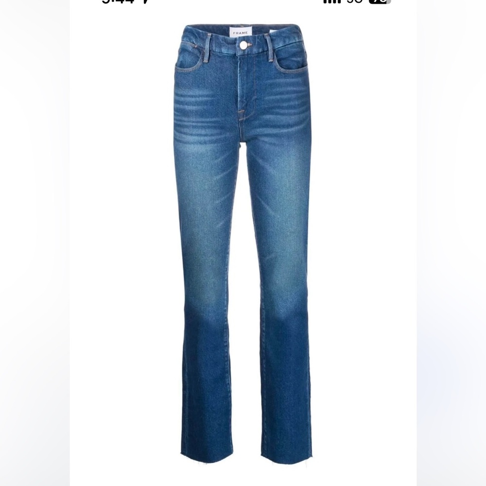 Frame Le Super High high-rise straight-leg jeans (Size 25) (Mid wash)